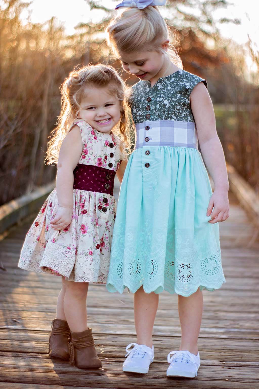 Opal girls dresses flowered and lace
