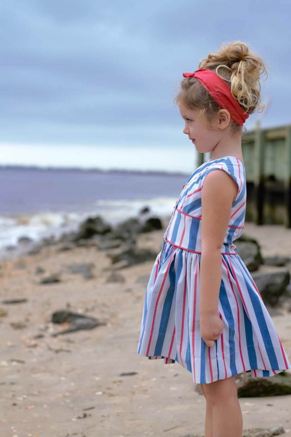 Opal Dress Red White & Blue Stripes Short Skirt