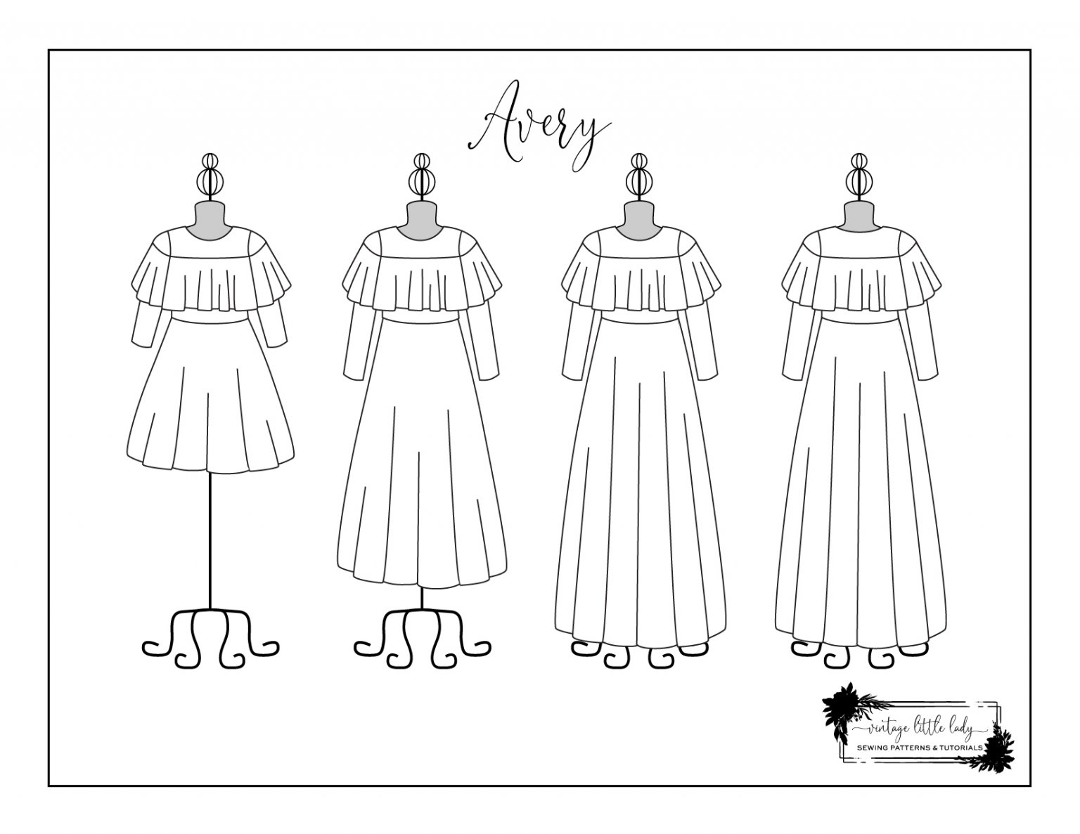 FREE Avery Coloring Page | Vintage Little Lady