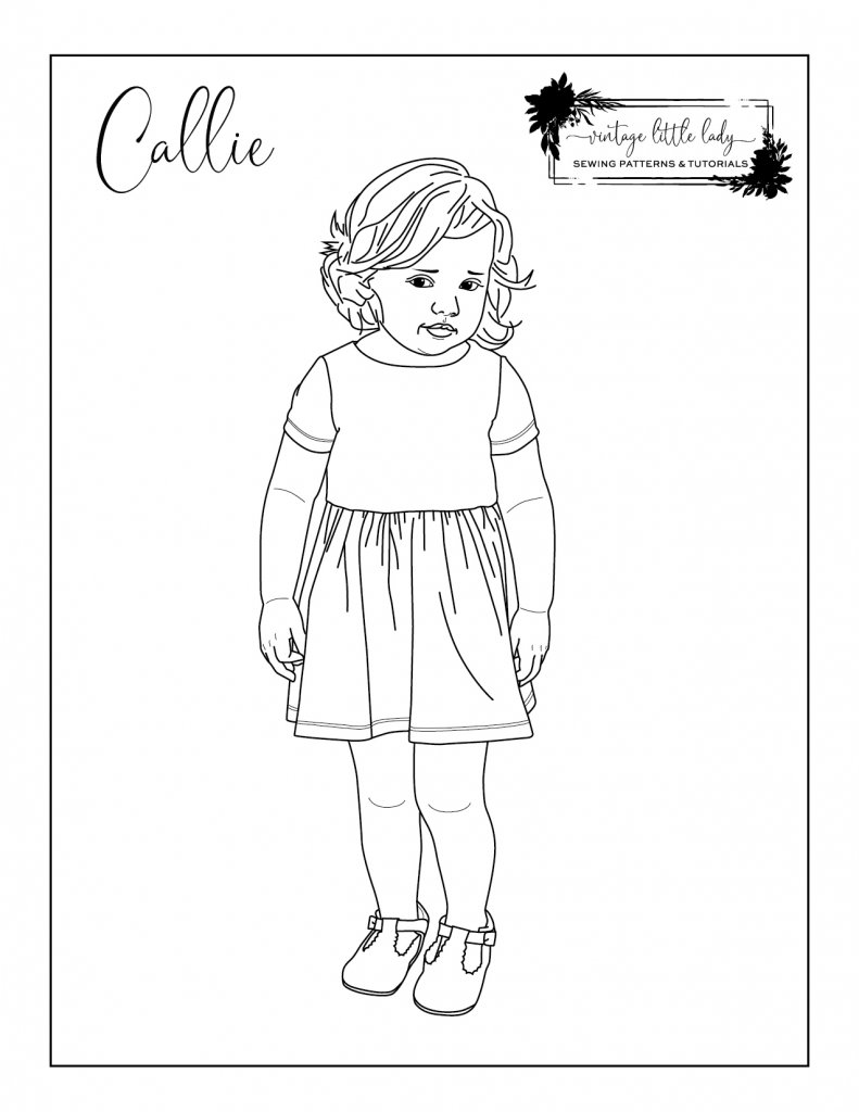 Callie Model FREE Coloring Page | Vintage Little Lady