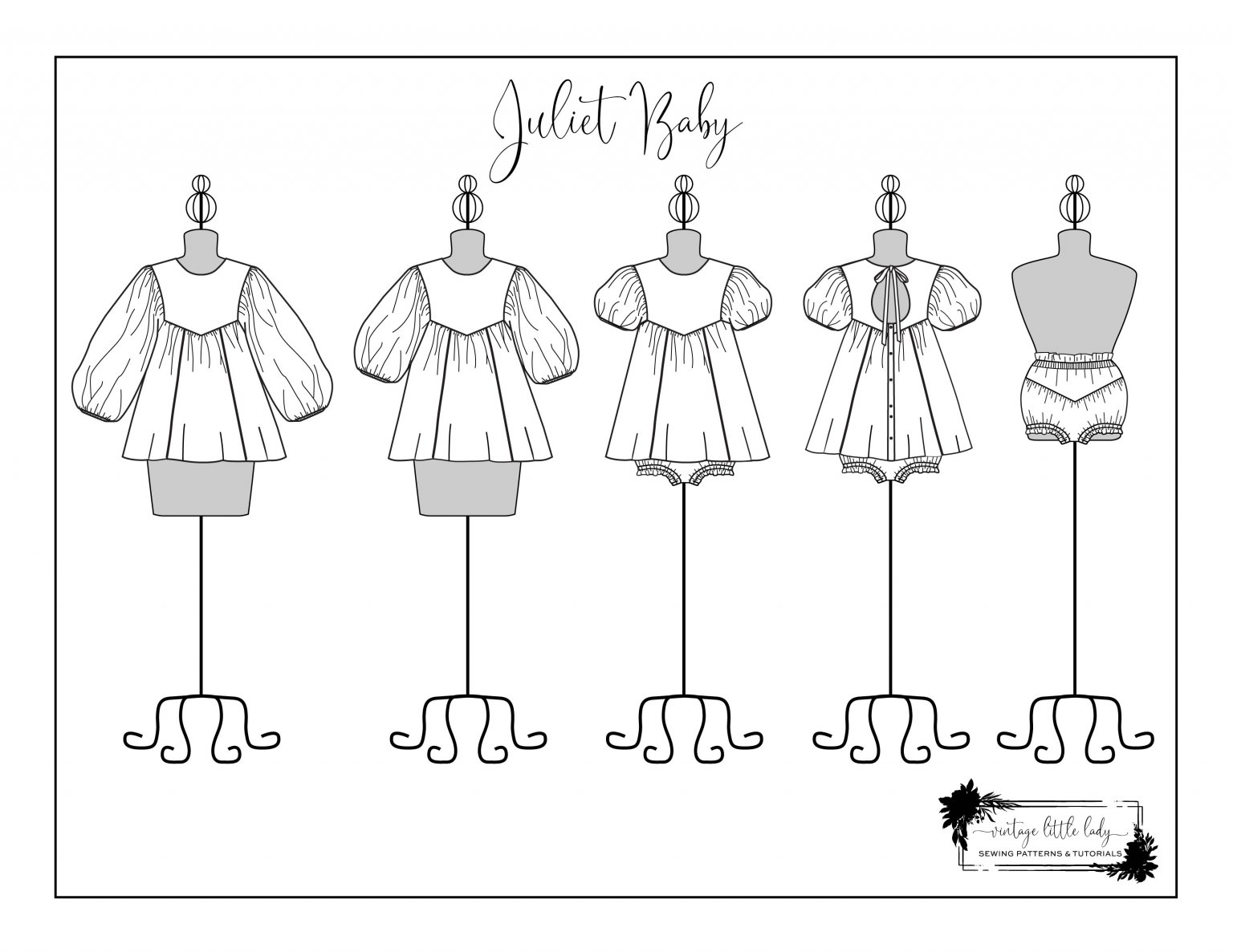 Juliet Baby FREE Coloring Page Vintage Little Lady