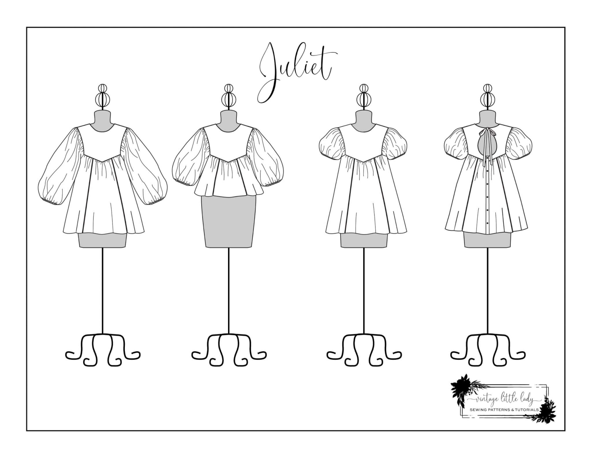 Juliet FREE Coloring Page Vintage Little Lady